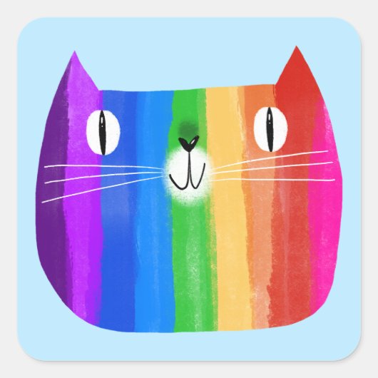 Carré Sticker Rainbow Cat (Devant)
