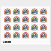 Carré Sticker Rainbow Zebra (Feuille)