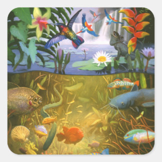 Carré Sticker Rainforest Wildlife