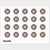 Carré Sticker rectangulaire Mandala planétaire (Feuille)