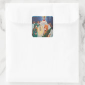 Carré Sticker rectangulaire pour chats de nuit (Sac)