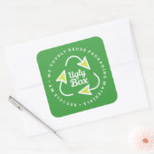 Carré Sticker Recyclé emballage boîte moche vert & chaux (Enveloppe)