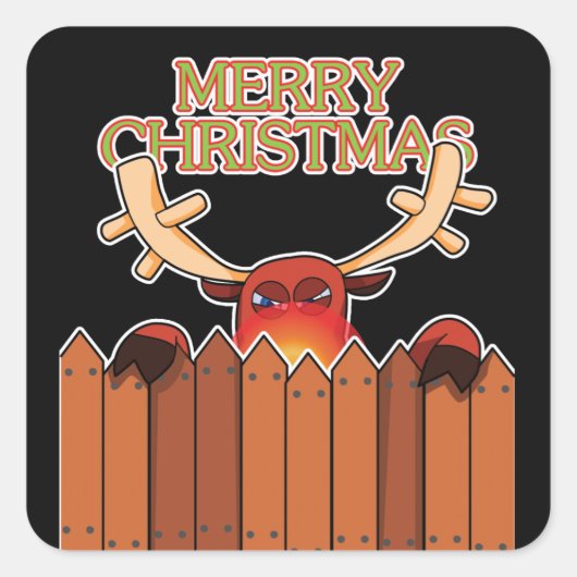 Carré Sticker Reindeer Joyeux Noël (Devant)