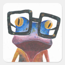Sticker rétro Gecko avec lunettes