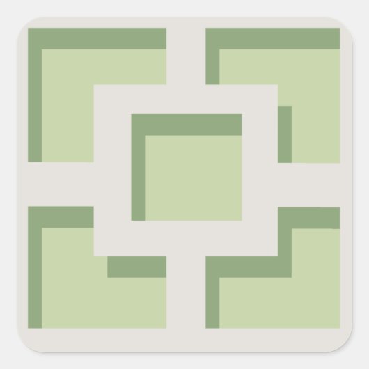 Carré Sticker Retro Green Trellis (Devant)