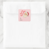 Carré Sticker Retro Joyeux Noël Père Noël (Sac)