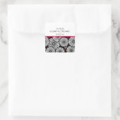 Carré Sticker Retro noir fleurs blanches 'Save the Date' (Sac)
