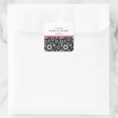 Carré Sticker Retro noir fleurs blanches 'Save the Date' (Sac)