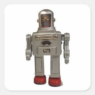 CARRÉ STICKER ROBOT RETRO