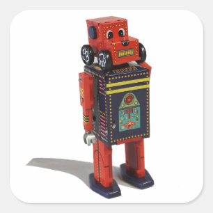 CARRÉ STICKER ROBOT ROUGE