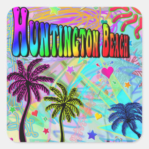 Carré Sticker romantique Huntington Beach Vivid