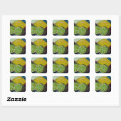 Carré Sticker rond citron vert (Feuille)