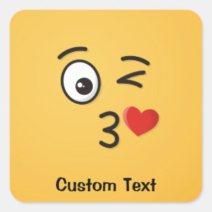 Carré Sticker rond classique Kiss