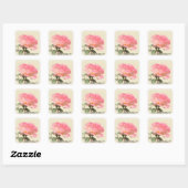 Carré Sticker rose (Feuille)