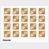 Carré Sticker Rose Courbe (Feuille)