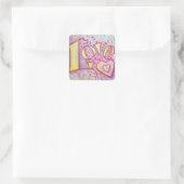 Carré Sticker rose doux (Sac)