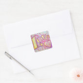 Carré Sticker rose doux (Enveloppe)