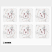 Carré Sticker rose en marbre doré (Feuille)
