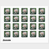 Carré Sticker Rose Fleur Merci (Feuille)