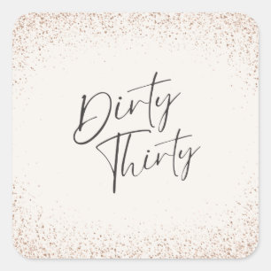 Carré Sticker rose Gold Parties scintillant Dirty Trente