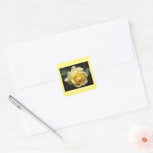 Carré Sticker rose jaune (Enveloppe)