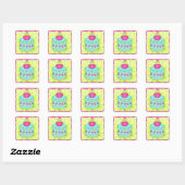 Carré Sticker Rose Turquoise (Feuille)