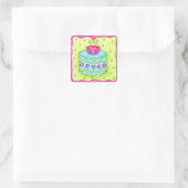 Carré Sticker Rose Turquoise (Sac)