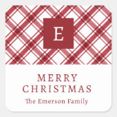 Carré Sticker rouge monogramme (Devant)