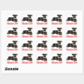 Carré Sticker rouge Schnauzer Chien Chien Miniature Love (Feuille)