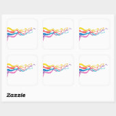 Carré Sticker rubans multicolores (Feuille)