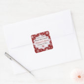 Carré Sticker Rustique Red Burlap Snowflakes Wedding Fav (Enveloppe)