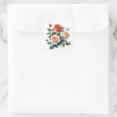 Carré Sticker scrapbooking Roses d'aquarelle (Sac)