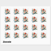 Carré Sticker scrapbooking Roses d'aquarelle (Feuille)