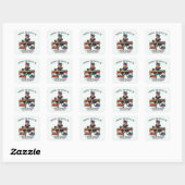 Carré Sticker Seamstress à coudre mignon (Feuille)