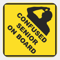 Sticker Senior Confus À Bord