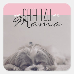 Carré Sticker Shih Tzu Mama pour les mamans de chien