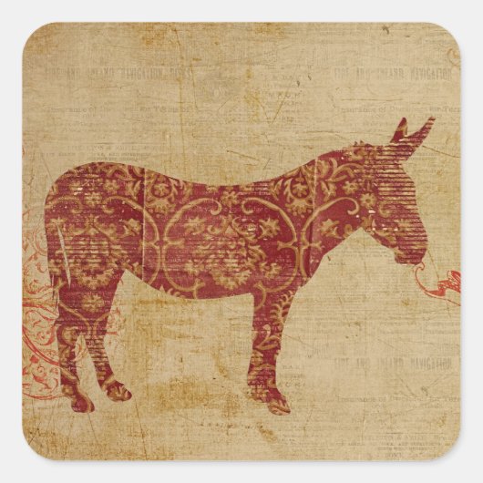 Carré Sticker silhouette Donkey (Devant)