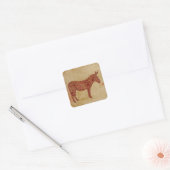 Carré Sticker silhouette Donkey (Enveloppe)