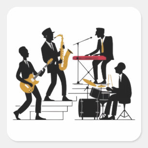 Carré Sticker Silhouette Music Band