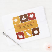 Carré Sticker simple Icons Thanksgiving (Enveloppe)