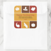 Carré Sticker simple Icons Thanksgiving (Sac)