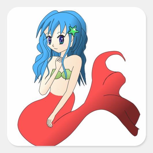 Carré Sticker Sirène Anime (Devant)