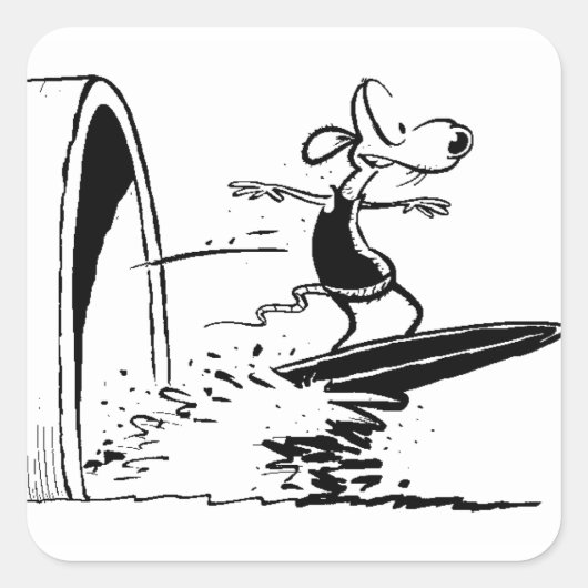 Carré Sticker Sludge Surfing Rat (Devant)