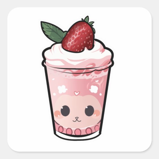 Carré Sticker Smoothie mignon (Devant)