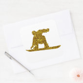 Carré Sticker Snowboard Or (Enveloppe)