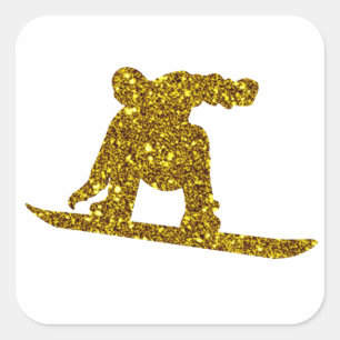 Carré Sticker Snowboard Or