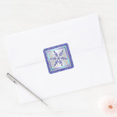 Carré Sticker Snowflake violet, Parties scintillant arge (Enveloppe)