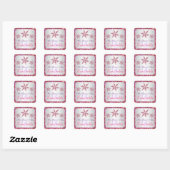 Carré Sticker Snowflakes rose, violet Parties scintillan (Feuille)