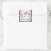 Carré Sticker Snowflakes rose, violet Parties scintillan (Sac)