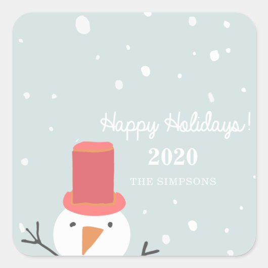 Carré Sticker Snowman Holiday (Devant)